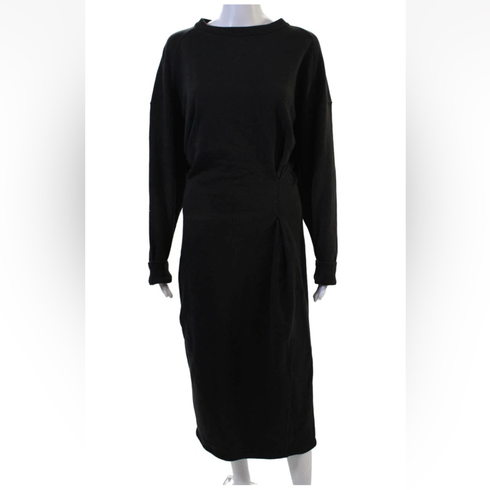 Isabel Marant Etoile Women Sweater Dress Black Crew Neck Long Sleeve Size S
